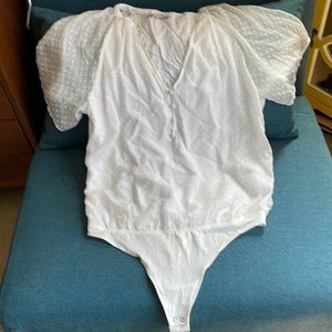 Abercrombie and Fitch white bodysuit blouse